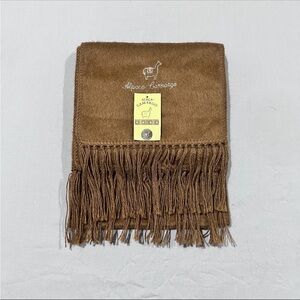 NWT Alpaca Camargo Womens 100% Alpaca Fringe Scarf Brown Classic Soft Luxury